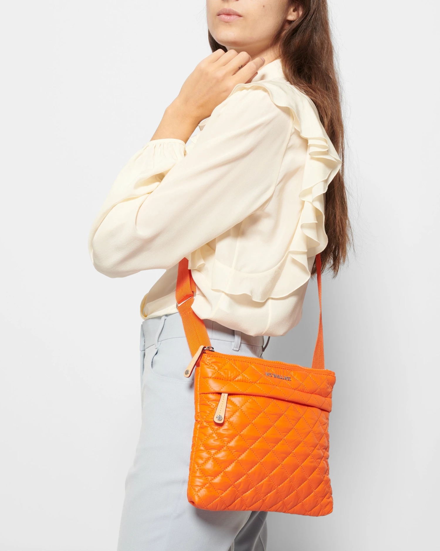 Tangerine Metro Flat Crossbody 1 Tangerine Metro Flat Crossbody