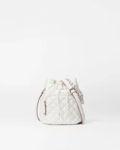Pearl Metallic Crosby Drawstring Bucket Bag