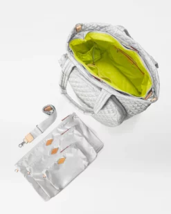 Oyster Metallic/Acid Yellow Tennis Large Metro Tote -US Suitcase Sales Store 1457X1936 A3