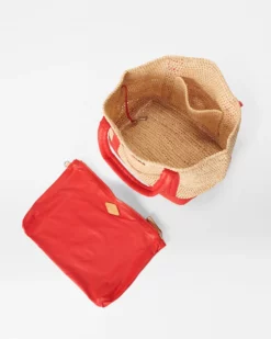 Raffia With Cherry Small Raffia Tote -US Suitcase Sales Store 1471N1930 A3