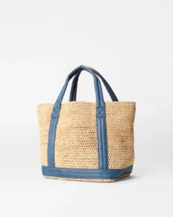Raffia With Denim Small Raffia Tote 6 Raffia With Denim Small Raffia Tote -US Suitcase Sales Store 1471N1931 A2