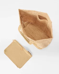 Raffia/Camel Large Raffia Tote -US Suitcase Sales Store 1472N1914 A3