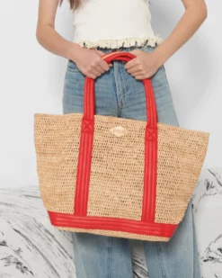 Raffia With Cherry Large Raffia Tote -US Suitcase Sales Store 1472N1930 A14