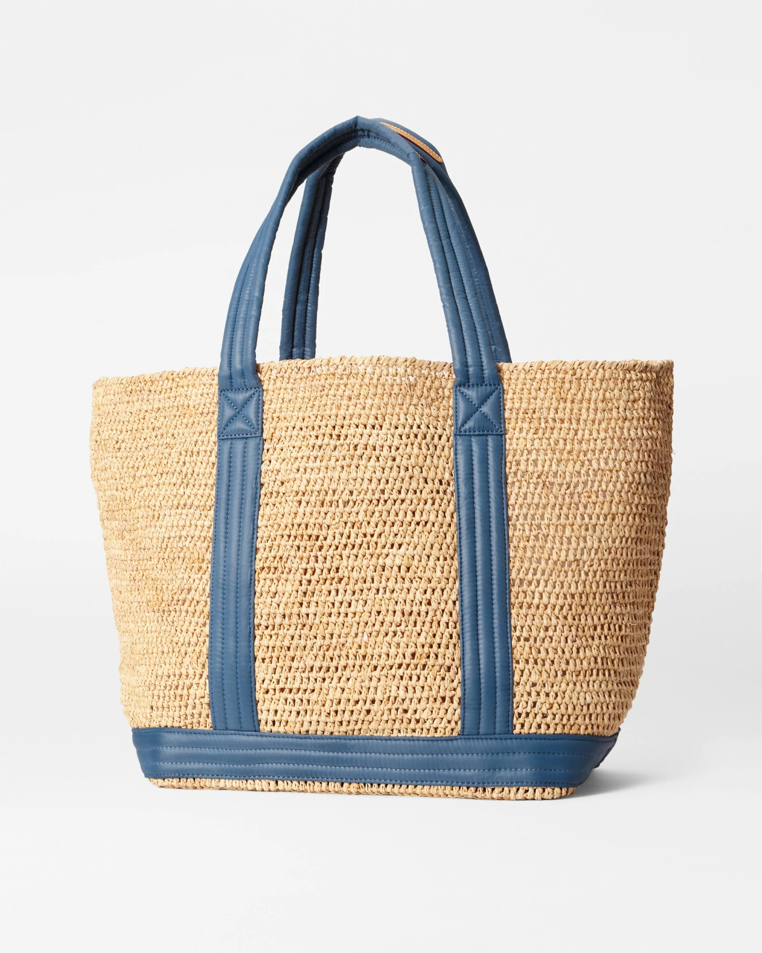Raffia With Denim Large Raffia Tote 3 Raffia With Denim Large Raffia Tote - Image 3