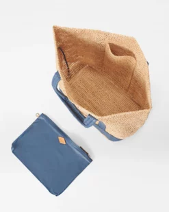 Raffia With Denim Large Raffia Tote 8 Raffia With Denim Large Raffia Tote -US Suitcase Sales Store 1472N1931 A3