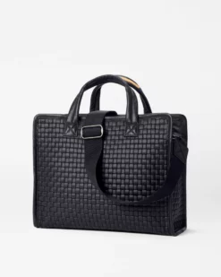 Black Medium Woven Box Tote -US Suitcase Sales Store 1495N1590 A2