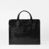 Black Lacquer Medium Woven Box Tote