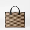 Camel & Black Medium Woven Box Tote