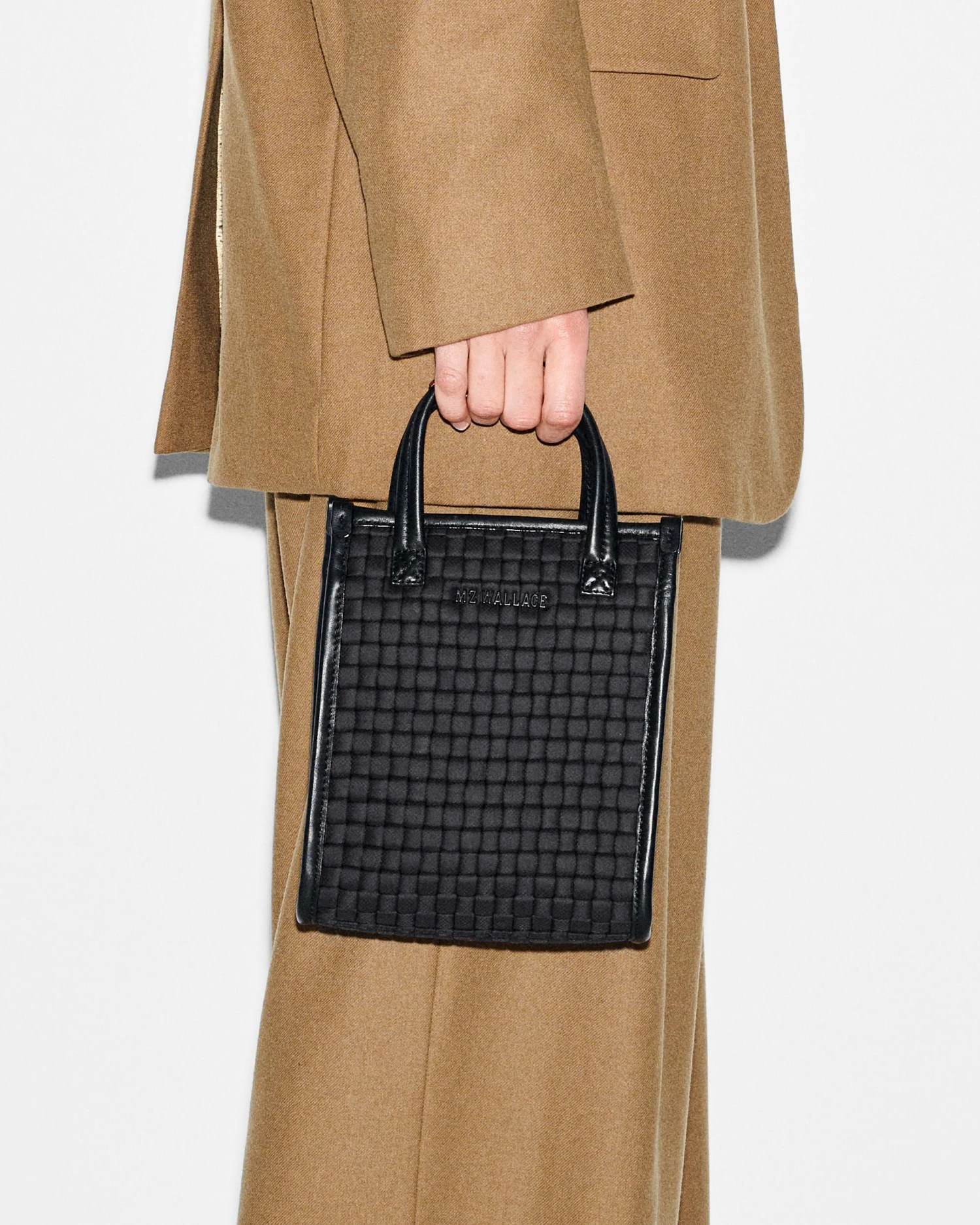 Black Micro Woven Box Tote 5 Black Micro Woven Box Tote - Image 5