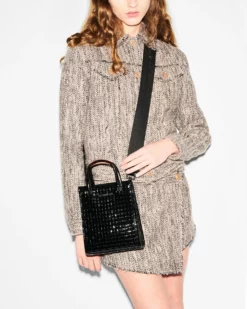 Black Lacquer Micro Woven Box Tote 9 Black Lacquer Micro Woven Box Tote -US Suitcase Sales Store 1497N1742 A11