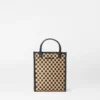 Camel & Black Micro Woven Box Tote