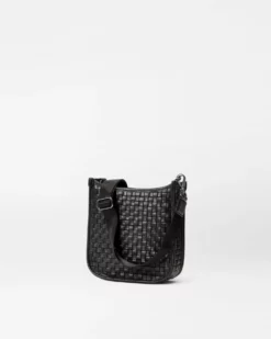Black Leather Small Woven Box Crossbody 8 Black Leather Small Woven Box Crossbody -US Suitcase Sales Store 1510N1951 A2