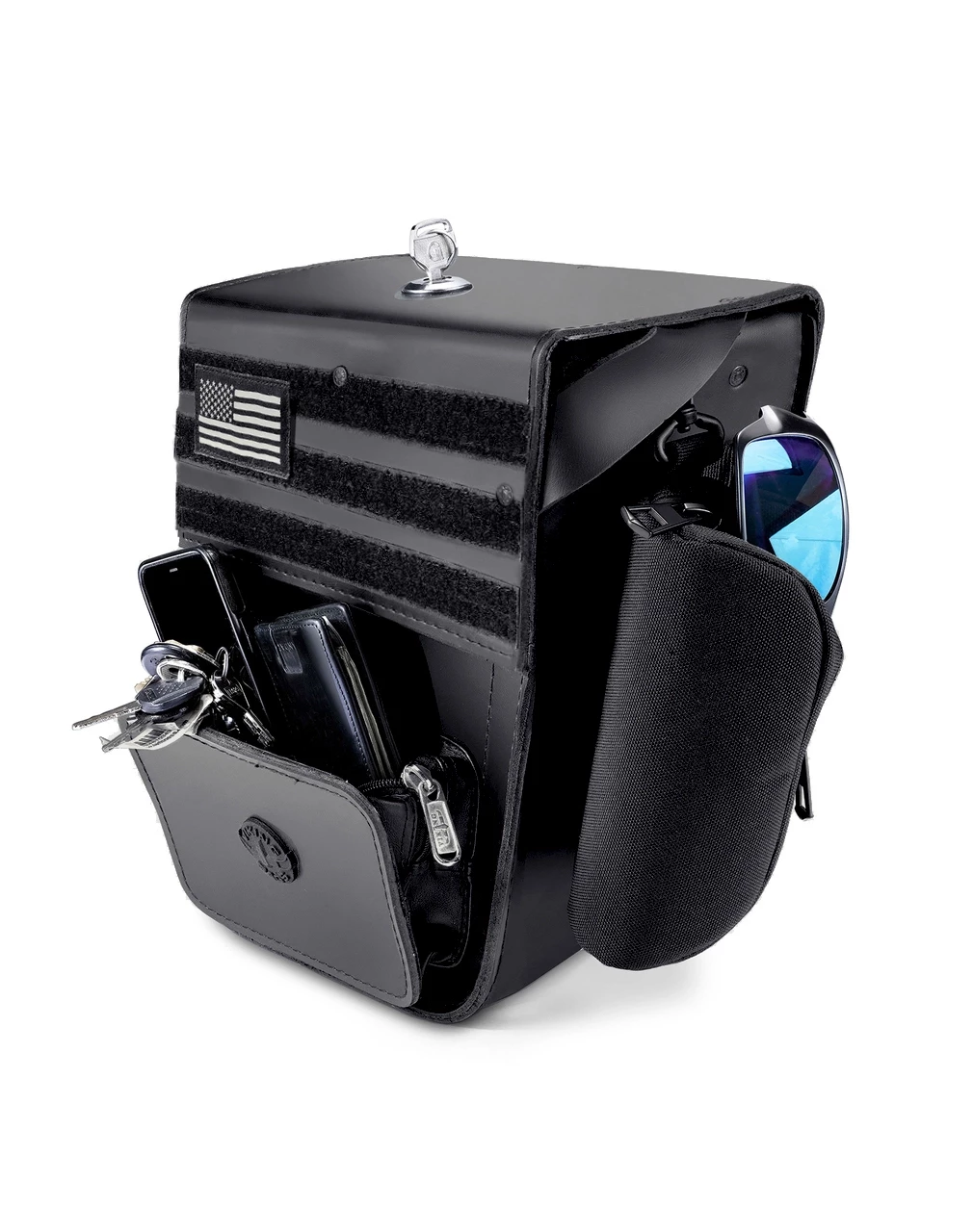 Viking Military Medium Leather Motorcycle Saddlebags For Harley Sportster 883 Low XL883L 4 Viking Military Medium Leather Motorcycle Saddlebags For Harley Sportster 883 Low XL883L - Image 4