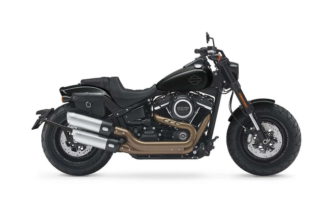 Viking Diablo Plain Leather Motorcycle Right Solo Bag For Harley Softail 2 Viking Diablo Plain Leather Motorcycle Right Solo Bag For Harley Softail - Image 2