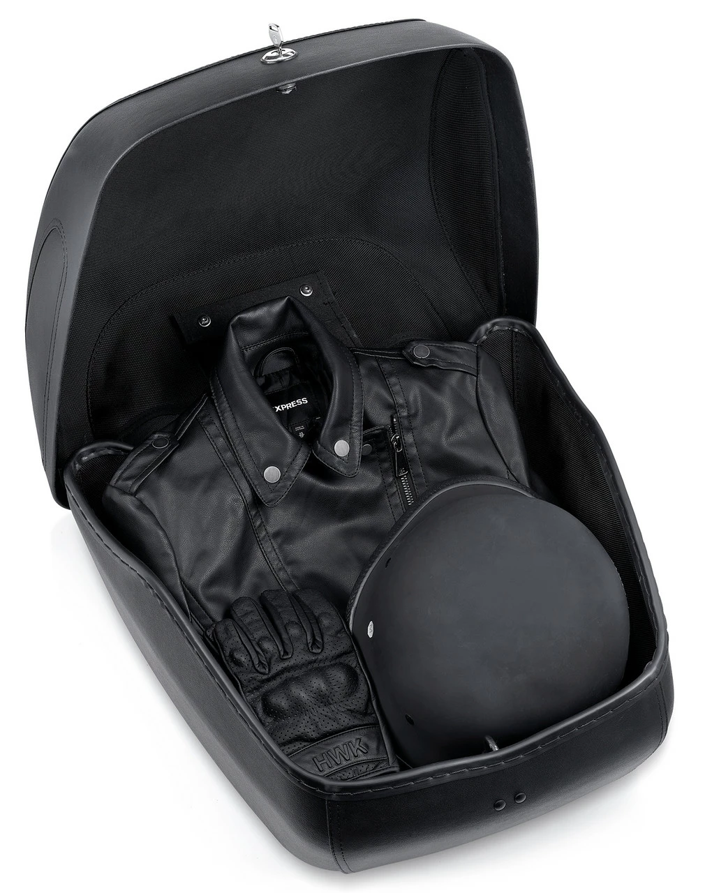 Viking Challenger Large Leather Wrapped Hard Motorcycle Trunk 5 Viking Challenger Large Leather Wrapped Hard Motorcycle Trunk - Image 5