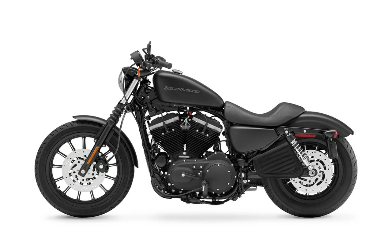 Viking Iron Born Horizontal Stitch Leather Motorcycle Swing Arm Bag For Harley Davidson Sportster 2 Viking Iron Born Horizontal Stitch Leather Motorcycle Swing Arm Bag For Harley Davidson Sportster - Image 2