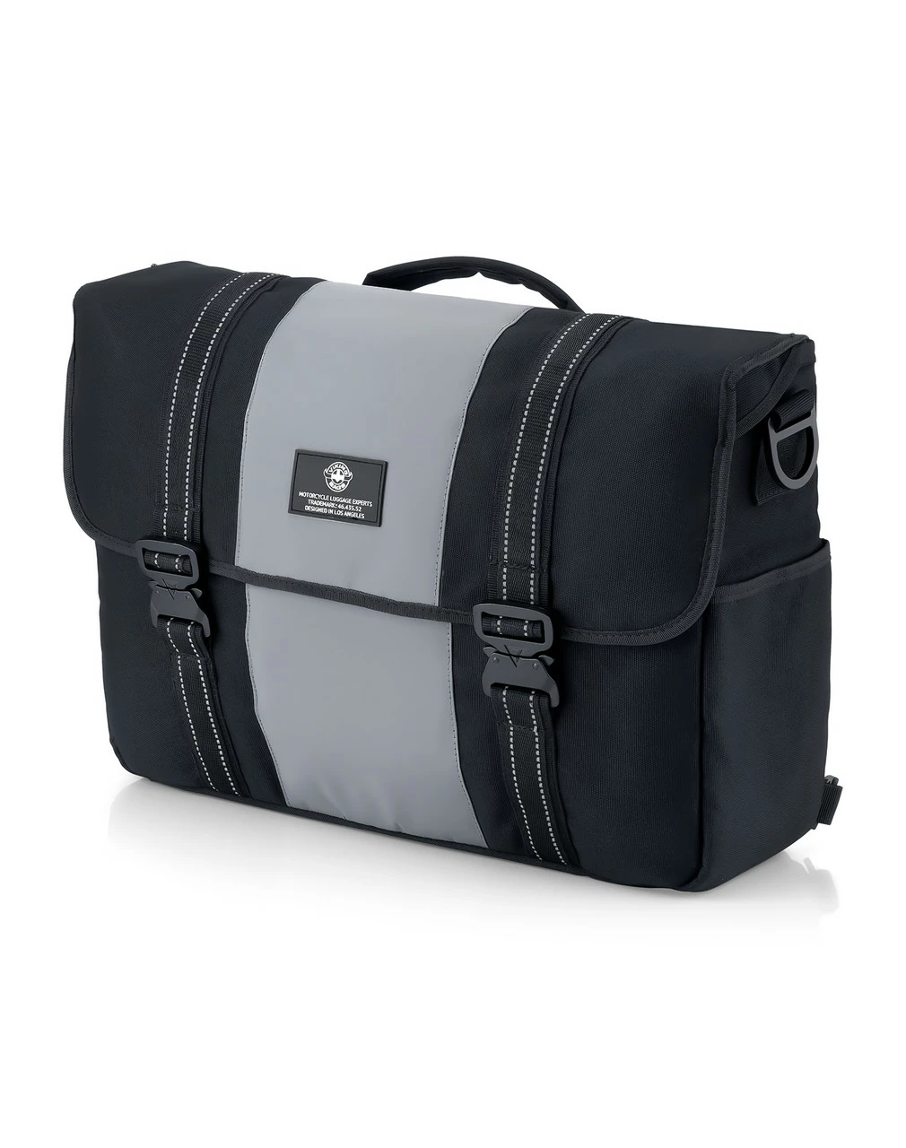 Viking Duo-tone Medium Motorcycle Messenger Bag Gray/Black 1 Viking Duo-tone Medium Motorcycle Messenger Bag Gray/Black