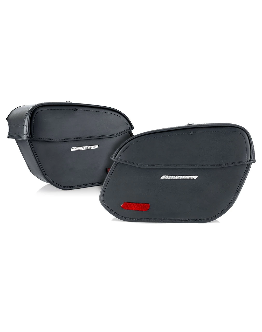 Viking Aegis Large Shock Cut-out Leather Motorcycle Saddlebags For Harley Dyna - Image 2