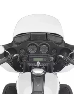 Viking Voyage Tri-Pouch Harley Davidson FLH Windshield Bag For Bat Wing Fairings -US Suitcase Sales Store Viking Black Motorcycle Windshield Bag for Harley Davidson Electra Glide Close Up 29921.1663872039
