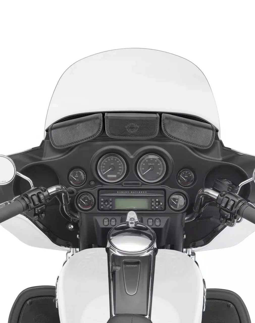 Viking Voyage Tri-Pouch Harley Davidson FLH Windshield Bag For Bat Wing Fairings - Image 4