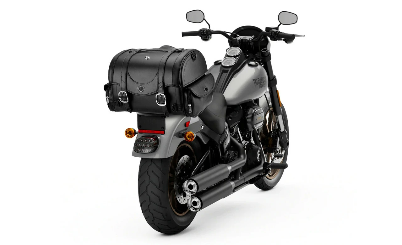 Viking Century Medium Leather Motorcycle Sissy Bar Bag 2 Viking Century Medium Leather Motorcycle Sissy Bar Bag - Image 2
