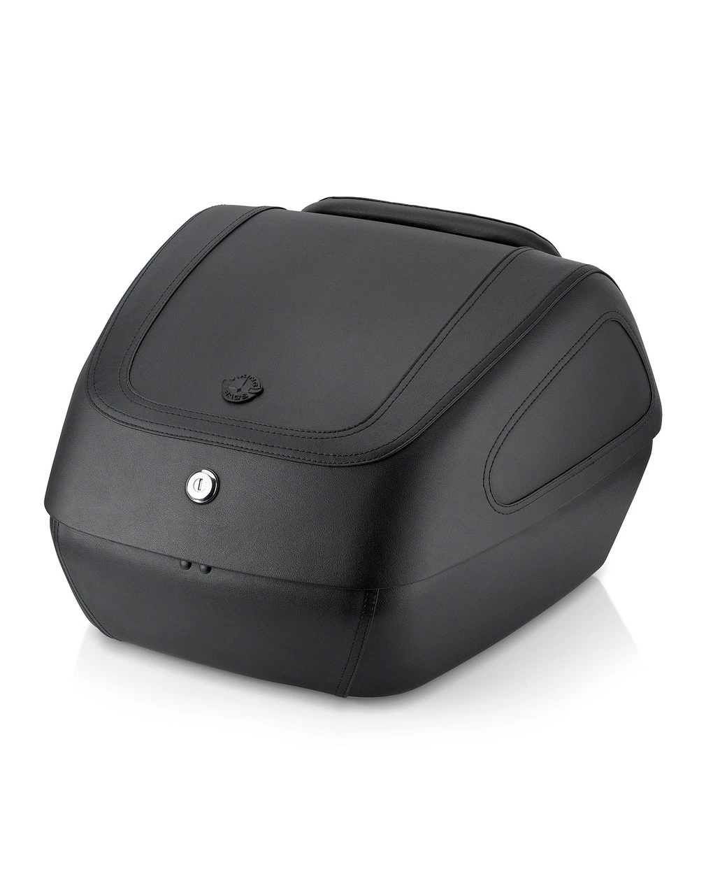 Viking Challenger Large Leather Wrapped Hard Motorcycle Trunk 1 Viking Challenger Large Leather Wrapped Hard Motorcycle Trunk