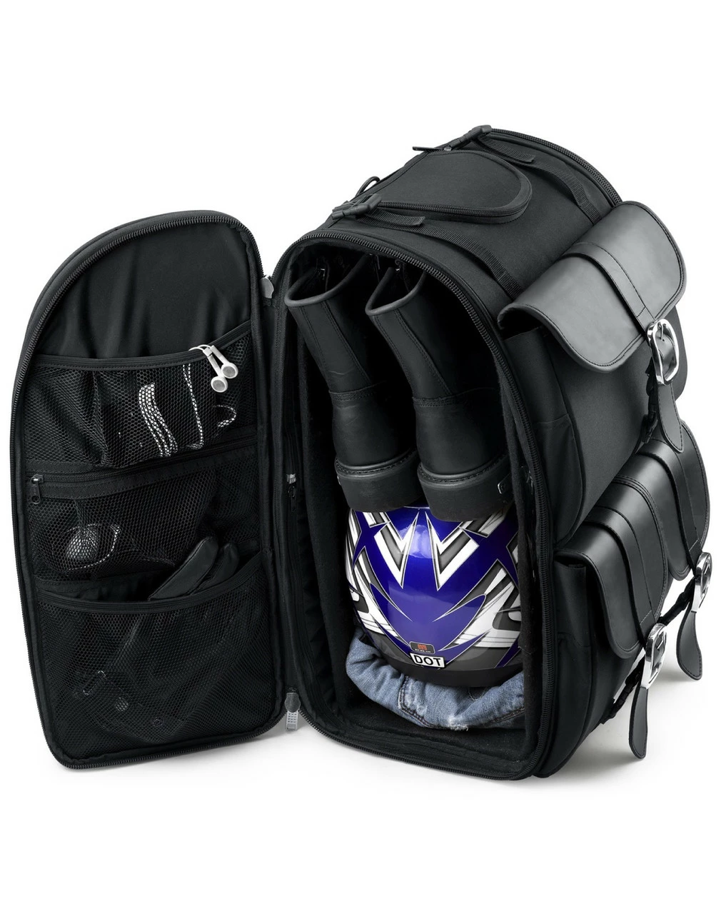 Viking Highway Extra Large Plain Motorcycle Sissy Bar Bag - Image 3