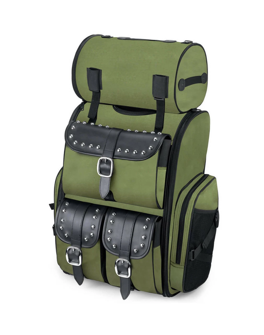 VikingBags Extra Large Studded Green Motorcycle Tail Bag 1 VikingBags Extra Large Studded Green Motorcycle Tail Bag