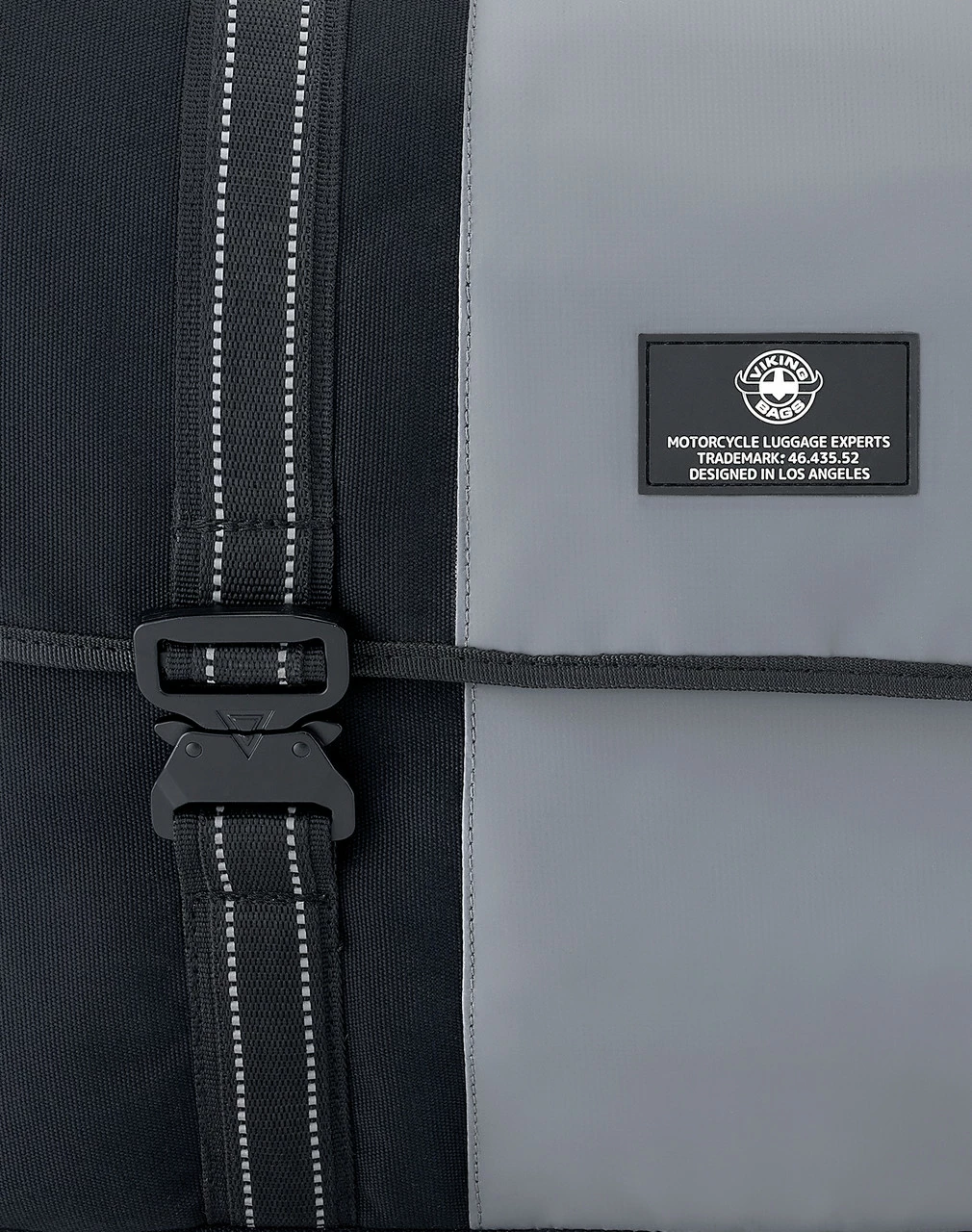 Viking Duo-tone Medium Motorcycle Messenger Bag Gray/Black 6 Viking Duo-tone Medium Motorcycle Messenger Bag Gray/Black - Image 6