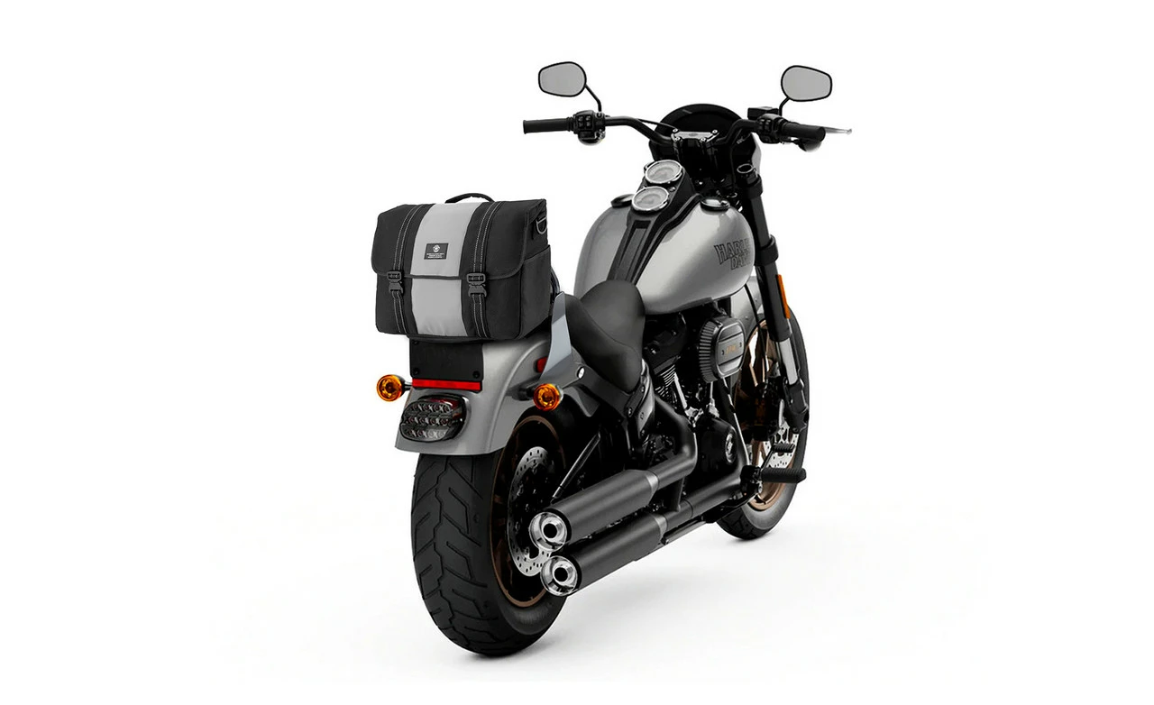 Viking Duo-tone Medium Motorcycle Messenger Bag Gray/Black 2 Viking Duo-tone Medium Motorcycle Messenger Bag Gray/Black - Image 2