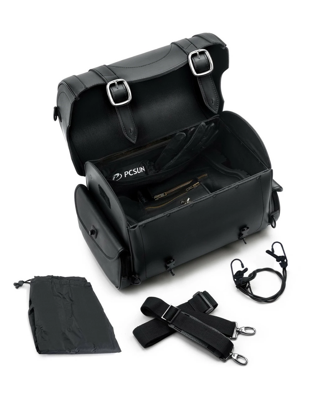 Viking Century Medium Leather Motorcycle Sissy Bar Bag 3 Viking Century Medium Leather Motorcycle Sissy Bar Bag - Image 3