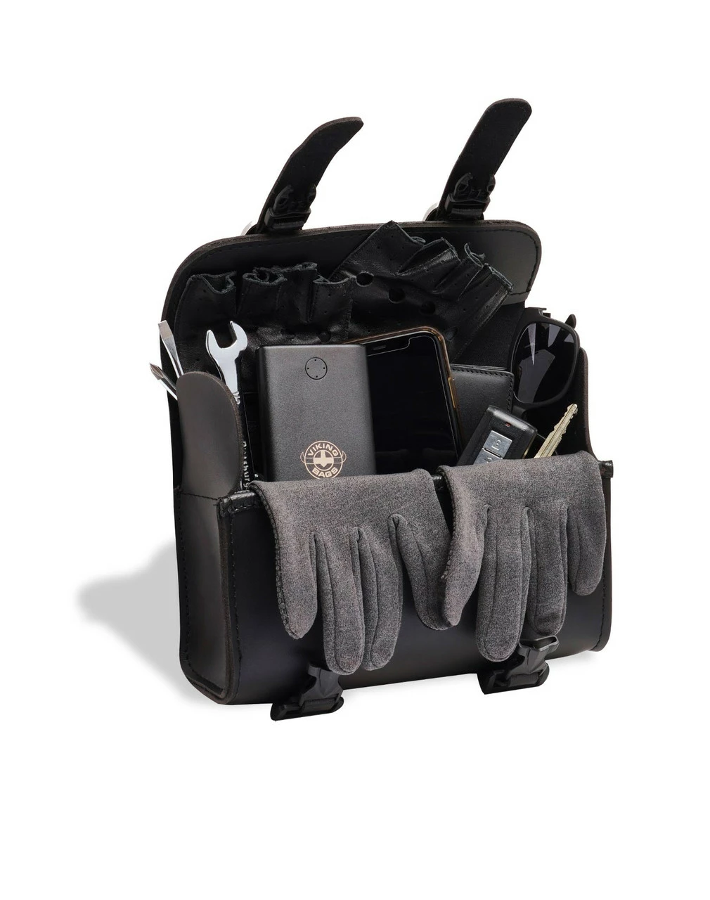 Viking Armor Studded Leather Motorcycle Tool Bag 3 Viking Armor Studded Leather Motorcycle Tool Bag - Image 3