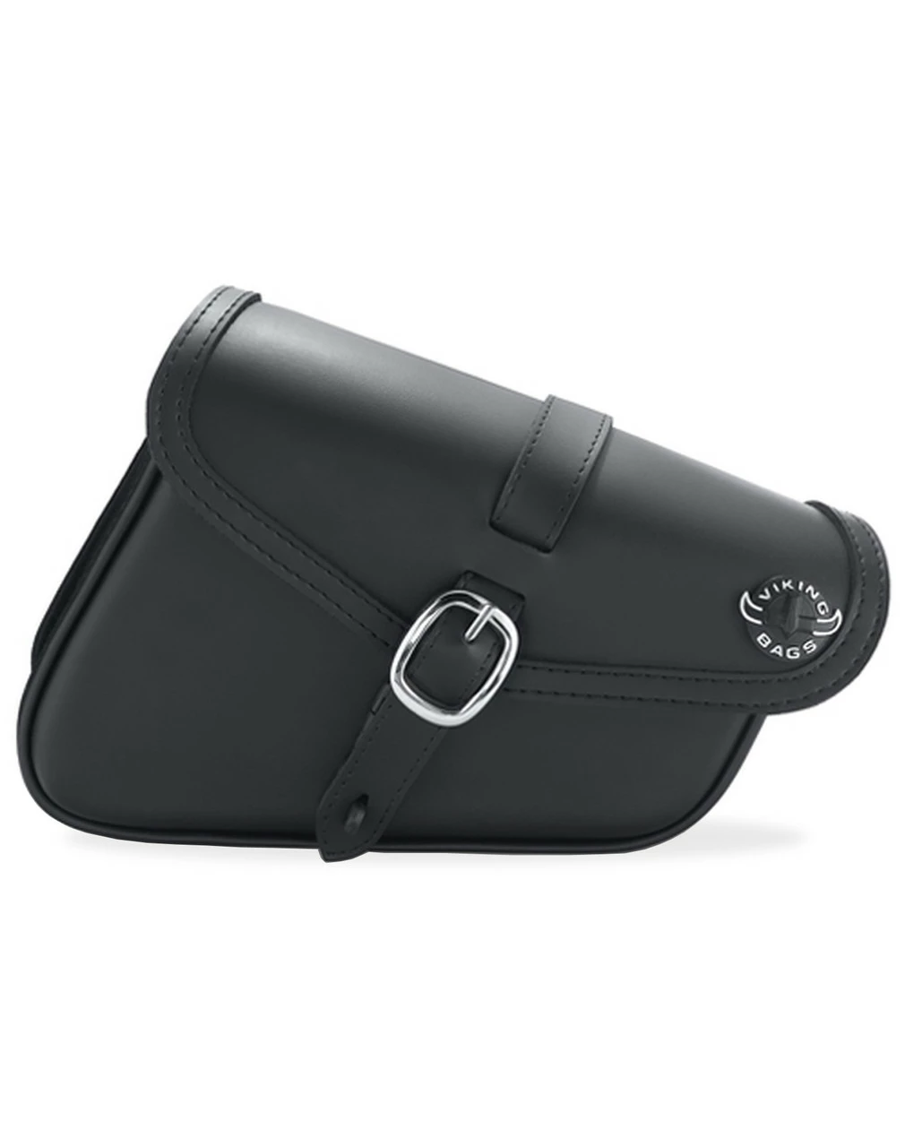 Viking Diablo Plain Leather Motorcycle Left Solo Bag For Harley Softail 3 Viking Diablo Plain Leather Motorcycle Left Solo Bag For Harley Softail - Image 3