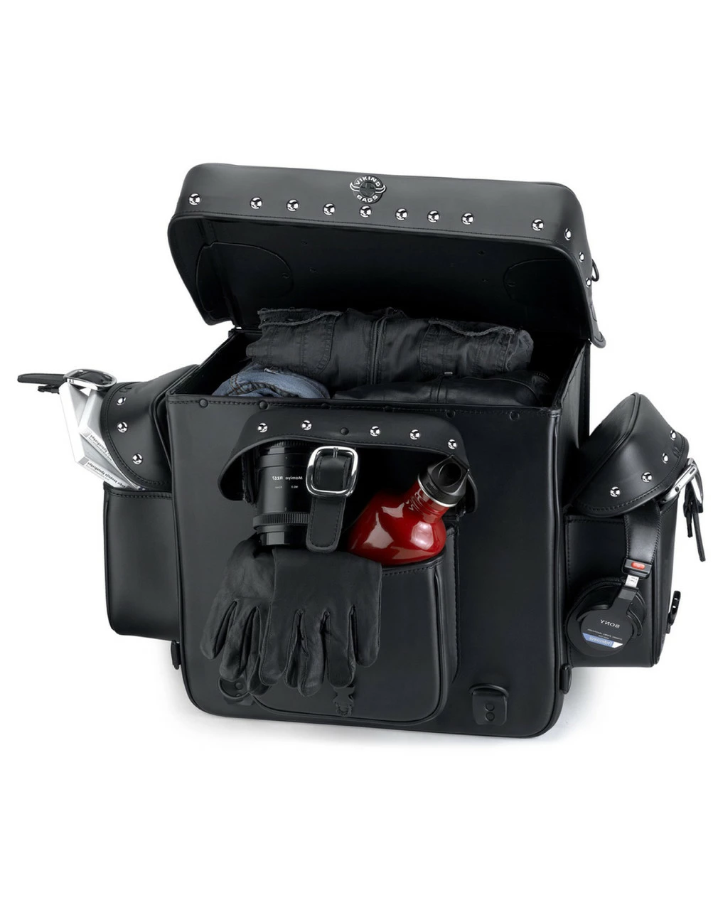 Viking Revival Series Large Studded Motorcycle Tail Bag 3 Viking Revival Series Large Studded Motorcycle Tail Bag - Image 3
