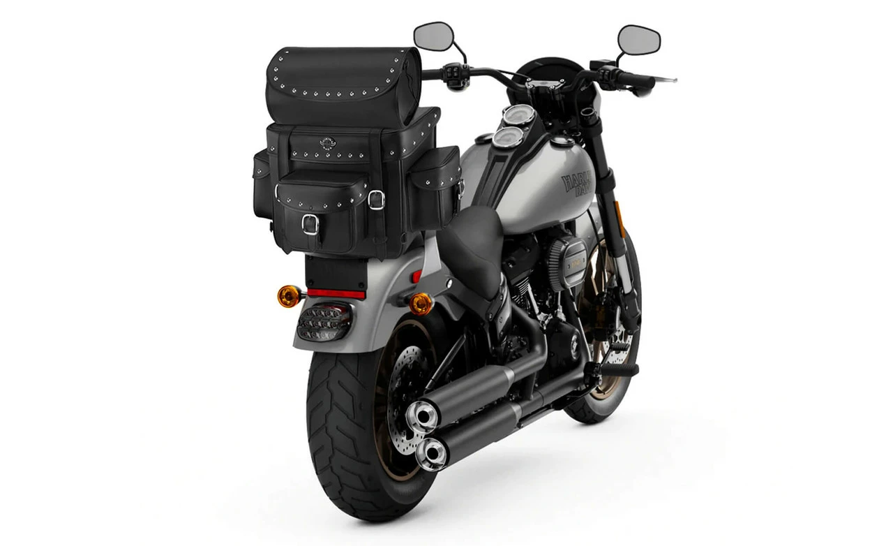 Viking Revival Series Large Studded Motorcycle Tail Bag 2 Viking Revival Series Large Studded Motorcycle Tail Bag - Image 2