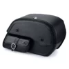 Viking Essential Side Pocket Large Universal Leather Motorcycle Saddlebags