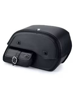 Viking Essential Side Pocket Large Universal Leather Motorcycle Saddlebags